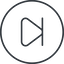 Thin, line, up, circle, video, play, forward, backward, mp3, player, pause, step, forward-step-thin icon