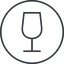Thin, line, circle, glass, party, wine, empty, champagne, glass-wine, drink, water, glass-wine-empty-thin icon