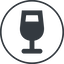 Thin, line, circle, glass, party, wine, champagne, glass-wine, drink, water, glass-wine-solid icon
