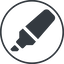 Thin, line, circle, pen, draw, marker, color, highlighter, annotate, school, highlighter-solid, highlight icon