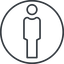 Thin, line, circle, man, human, male, male-thin icon