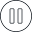 Thin, line, circle, arrow, video, play, mp3, player, pause, pause-thin icon