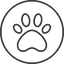 Thin, line, circle, animal, cat, paw, dog, bear, paw-thin icon