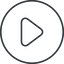 Thin, line, up, circle, arrow, video, play, mp3, player, pause, play-thin icon