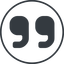 Thin, line, up, circle, mark, quote, quotation, citation, quote-solid, quotation-mark, double-quotes icon