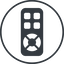 Thin, line, up, circle, remote, control, tv, television, remote-control, remote-control-solid icon