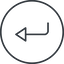 Thin, line, up, circle, sign, confirm, arrow, key, submit, send, return, enter, return-sign, return-sign-thin icon