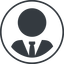 Thin, line, circle, user, tie, admin, administrator, superuser, user-tie-circle icon