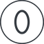 Thin, line, normal, circle, number, font, digit, zero, nul, zero-thin icon