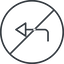 Thin, line, down, circle, sign, confirm, horizontal, mirror, arrow, prohibited, key, submit, send, return, enter, return-sign, return-sign-thin icon