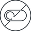 Thin, line, down, circle, horizontal, mirror, setting, prohibited, apple, on, off, ios, switch, button, radio, switch-thin icon