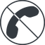 Thin, line, down, circle, prohibited, phone, call, dial, number, phone-solid, telephone icon