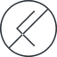 Thin, line, left, circle, arrow, direction, prohibited, chevron, chevron-thin icon