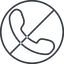 Thin, line, right, circle, prohibited, phone, call, dial, number, phone-thin, telephone icon