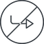 Thin, line, up, circle, sign, confirm, horizontal, mirror, arrow, prohibited, key, submit, send, return, enter, return-sign, return-sign-thin icon