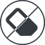 Thin, line, circle, horizontal, mirror, remove, prohibited, eraser, erase, rubber icon