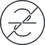 Thin, line, circle, horizontal, mirror, prohibited, text, type, editor, font, typography, font-style, strikethrough, strike, strikethrough-thin icon