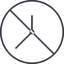 Thin, line, up, circle, prohibited, clock, time, meeting, hour, minute, hours, minutes, clock-thin icon