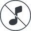 Thin, line, circle, prohibited, mute, unmute, music, eighth, note, eighth-note, musical, notes, eighth-note-solid icon
