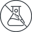 Thin, line, up, circle, prohibited, bubble, bubbles, graduated, erlenmeyer, chemical, flask, lab, laboratory, chemistry, potion, glassware, conical, bubbling, boiling, bulbous, erlenmeyer-bubbling-alt-thin icon