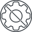Thin, line, circle, setting, config, gear, wheel, settings, cog, prohibited, gear-thin icon