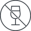 Thin, line, circle, glass, prohibited, party, wine, champagne, glass-wine, drink, water, glass-wine-thin icon