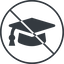 Thin, line, circle, prohibited, university, hat, graduation, cap, diploma, graduation-cap, degree, college, education, graduated, graduation-cap-solid icon