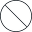 Thin, line, up, circle, square, prohibited, empty, none icon