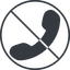 Thin, line, up, circle, prohibited, phone, call, dial, number, phone-solid, telephone icon
