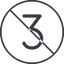 Thin, line, circle, three, prohibited, number, font, digit, three-thin, 3 icon