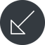 Thin, down, solid, circle, arrow, corner, arrow-corner-thin icon