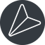 Thin, down, solid, circle, message, paper, messaging, plane, airplane, aeroplane, submit, send, paper-plane, paper-plane-thin-alt icon