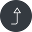 Thin, right, solid, circle, sign, confirm, horizontal, mirror, arrow, key, submit, send, return, enter, return-sign, return-sign-thin icon