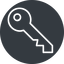 Thin, right, solid, circle, unlocked, unlock, locked, lock, key, access, security, key-alt-thin icon