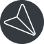 Thin, right, solid, circle, message, paper, messaging, plane, airplane, aeroplane, submit, send, paper-plane, paper-plane-thin-alt icon