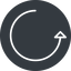 Thin, right, solid, circle, arrow, reload, refresh, undo, redo, undo-thin, restore icon