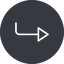 Thin, up, solid, circle, sign, confirm, horizontal, mirror, arrow, key, submit, send, return, enter, return-sign, return-sign-thin icon
