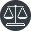 Thin, solid, circle, law, balance, justice, legal, scales, balance-thin icon
