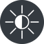 Thin, up, solid, circle, star, light, brightness, luminosity, intensity, brilliance, lighter, darker, dark, mode, Illumination, sun, shine, flash, ray, brightness-thin, brightness-thin-half, brightness-half icon