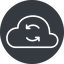 Thin, solid, circle, upload, update, data, cloud, sync, synchronize, cloud-sync-thin, cloud-sync icon