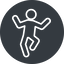 Thin, solid, circle, man, person, music, dancing, dance, disco, dancer, dancer-thin icon