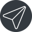 Thin, up, solid, circle, message, paper, messaging, plane, airplane, aeroplane, submit, send, paper-plane, paper-plane-thin-alt icon