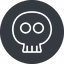 Thin, solid, circle, danger, skull, death, dead, skull-thin icon