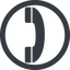 Line, down, wide, circle, phone, call, dial, number, dot, telephone, pictogram, dot-50, dot-telephone icon