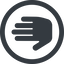Line, right, wide, solid, circle, horizontal, mirror, hand, stop, fingers, hand-solid icon