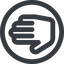 Line, right, wide, solid, circle, horizontal, mirror, hand, stop, fingers, hand-wide icon