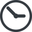 Line, right, normal, wide, solid, circle, clock, time, meeting, hour, minute, hours, minutes, clock-solid icon
