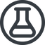 Line, wide, circle, graduated, erlenmeyer, chemical, flask, lab, laboratory, chemistry, potion, glassware, conical, erlenmeyer-wide icon