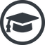 Line, wide, circle, university, hat, graduation, cap, diploma, graduation-cap, degree, college, education, graduated, graduation-cap-solid icon