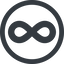 Line, wide, circle, symbol, math, mathematics, mathematical, infinity, always, infinite, maths, loop, infinity-solid icon